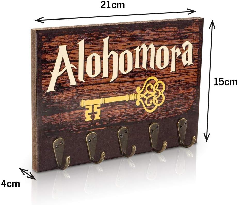 getDigital Alohomora Key Rack | Magical Home & Office Decor Key Holder with 5 Metal Hooks | Also Suitable as a Hanger for Clothes, Bags or Dog Leashes