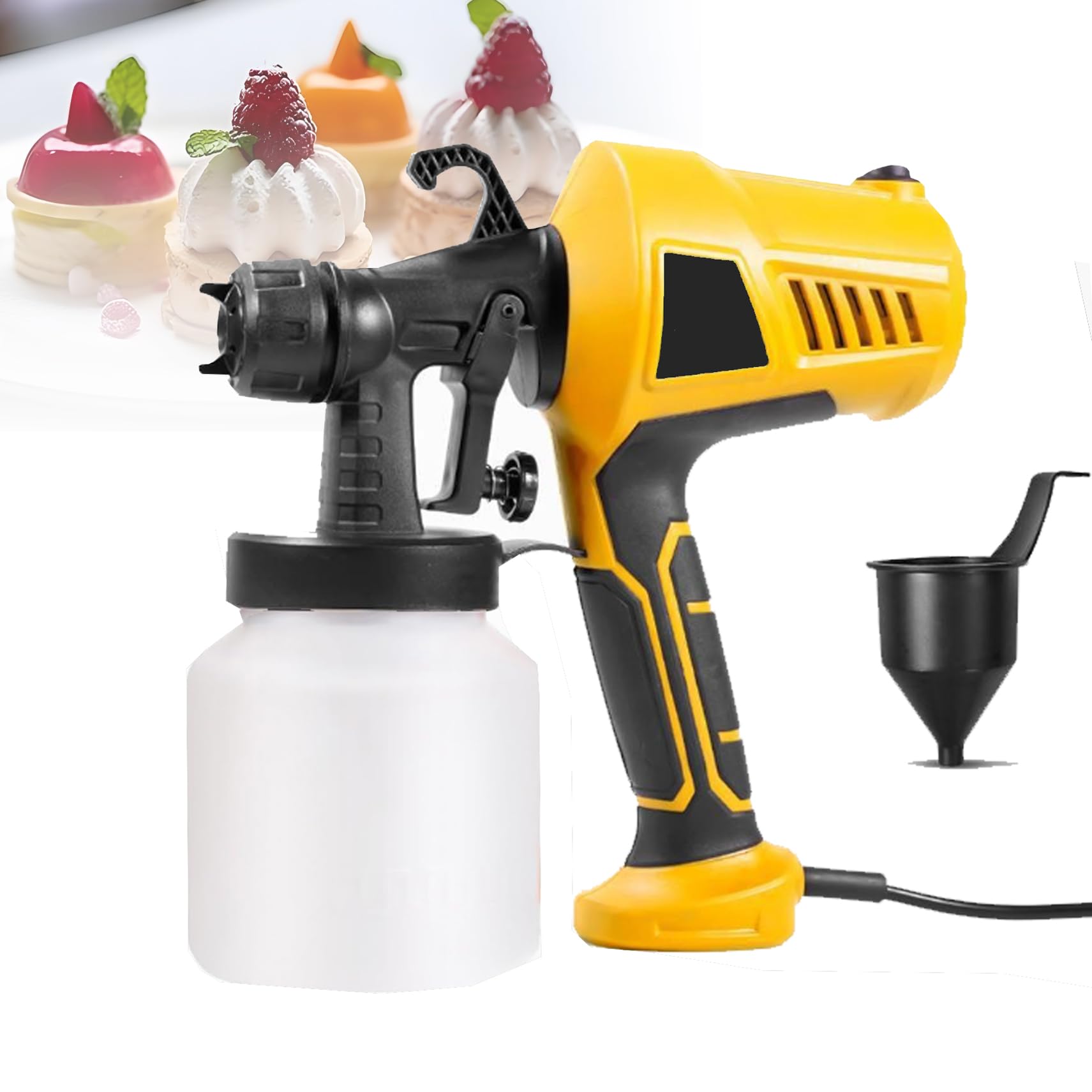Kit décoration gâteaux à atomisation fine et débit réglable jaune