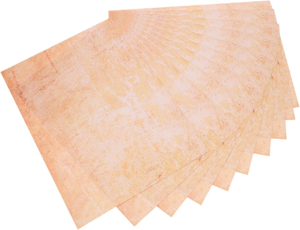 FOMIYES 100pcs A4 Vintage Style Writing Paper Stationery Decorative Wrinkled Texture, Blank Letter Paper for Invitations, Scrapbooking, and Creative Writing Supplies