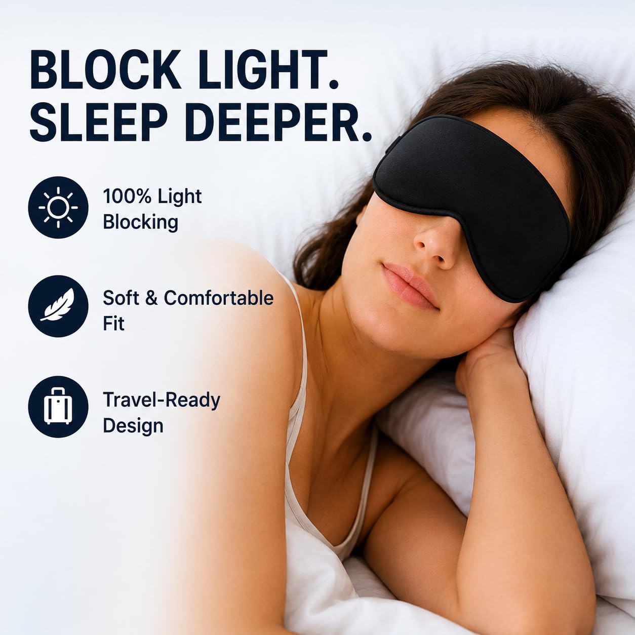 Trybe Kit de sueño, antifaz para dormir, tapones para los oídos, tiras nasales y cubiertas de luz para viajar. Bolsa para dormir y guía de respiración y sueño para viajes, hoteles, camping u hogar