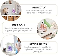 Vista 3 de STOBOK Maniquí de forma de vestido, 8 piezas, formas de vestido de muñeca, pequeños maniquíes, modelos, muñecas, soporte de exhibición de ropa
