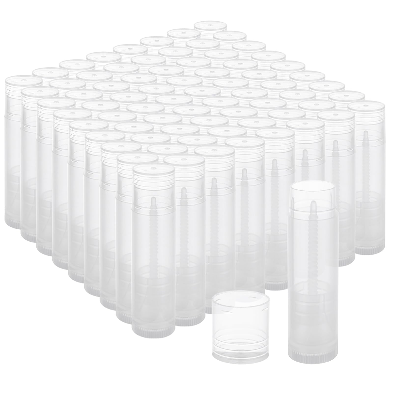 100PCS Lip Balm Tubes with Caps Clear Lip Balm Tubes Empty Bulk for DIY Lipstick Homemade 3/16 Oz (5.5 ml)