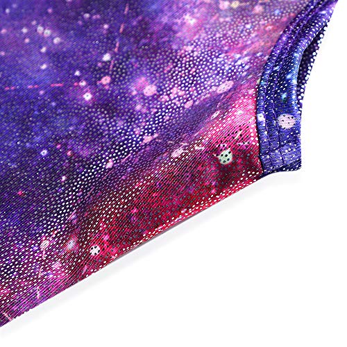 Image of HOZIY Gymnastics Leotards for Girls with Shorts Toddlers Biketards Rainbow Unicorn Dinosaur Mermaid Leopard Flower Galaxy
