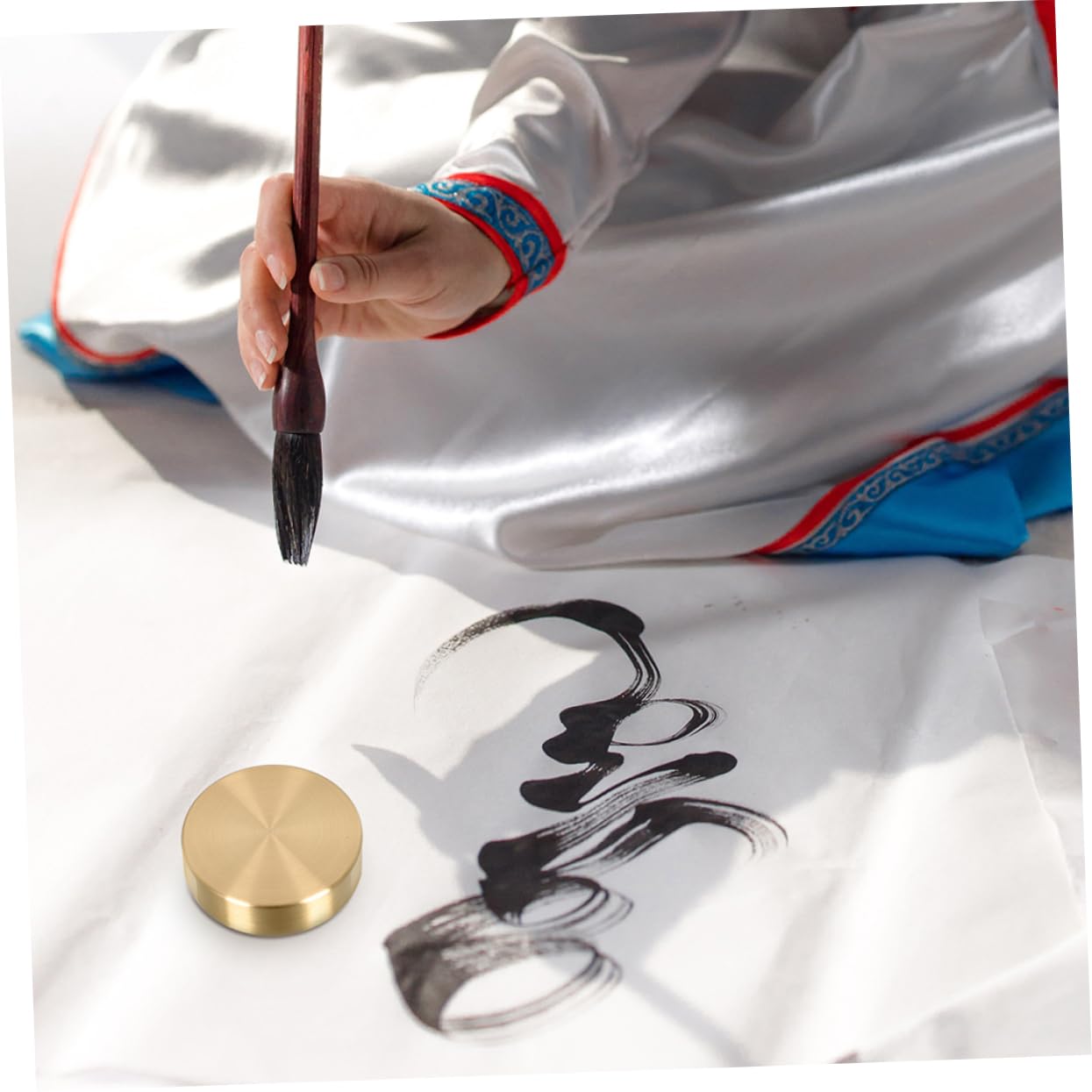 Messing Briefbeschwerer 2 Stück, Goldfarbene Papiergewichte für Kalligrafie