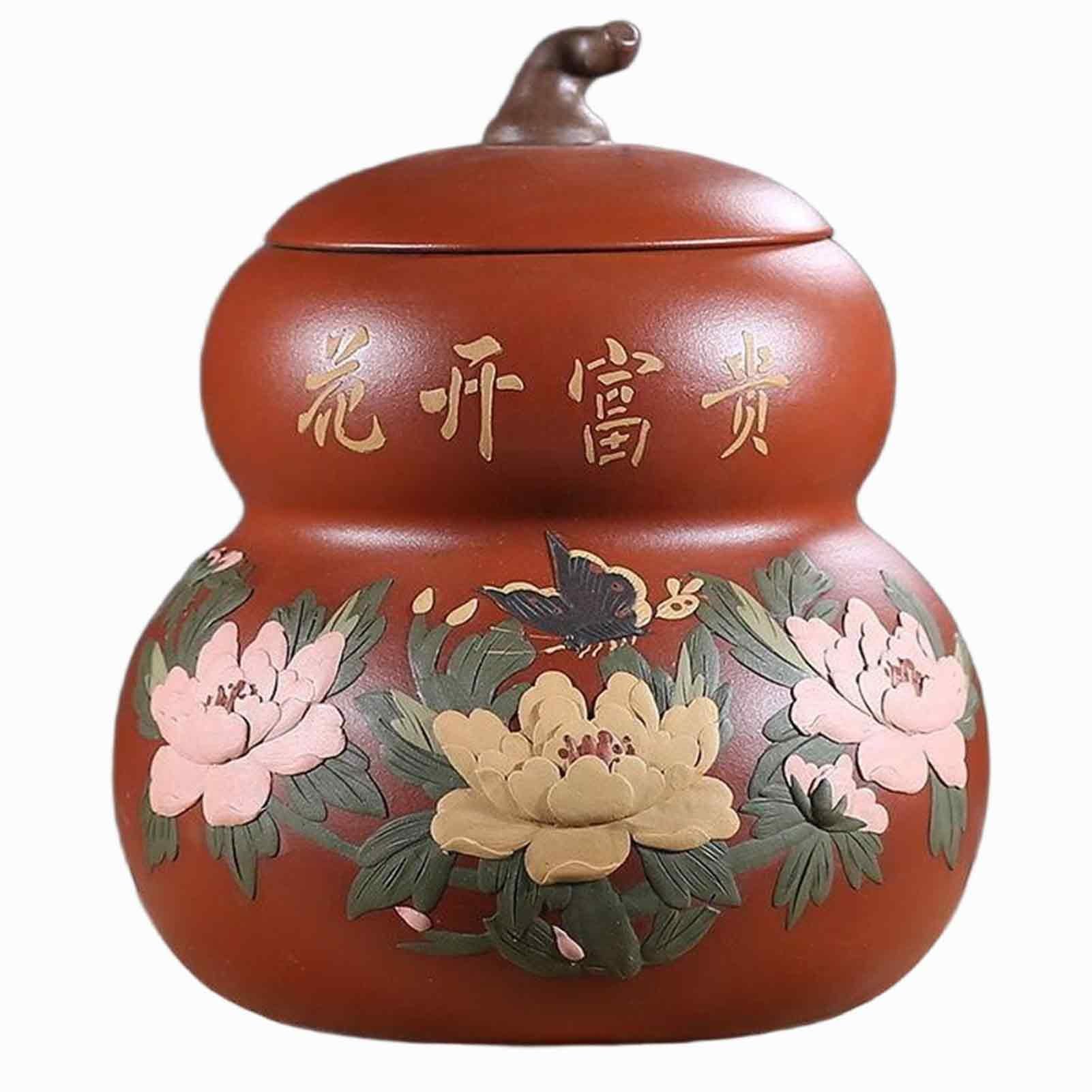 Ceramiczny dozownik wiadra na ryż, domowy pojemnik do przechowywania ryżu, zapieczętowany garnek kuchenny z pokrywką, dozownik zbóż, do mąki, cukru, kawy, herbaty (czerwony)