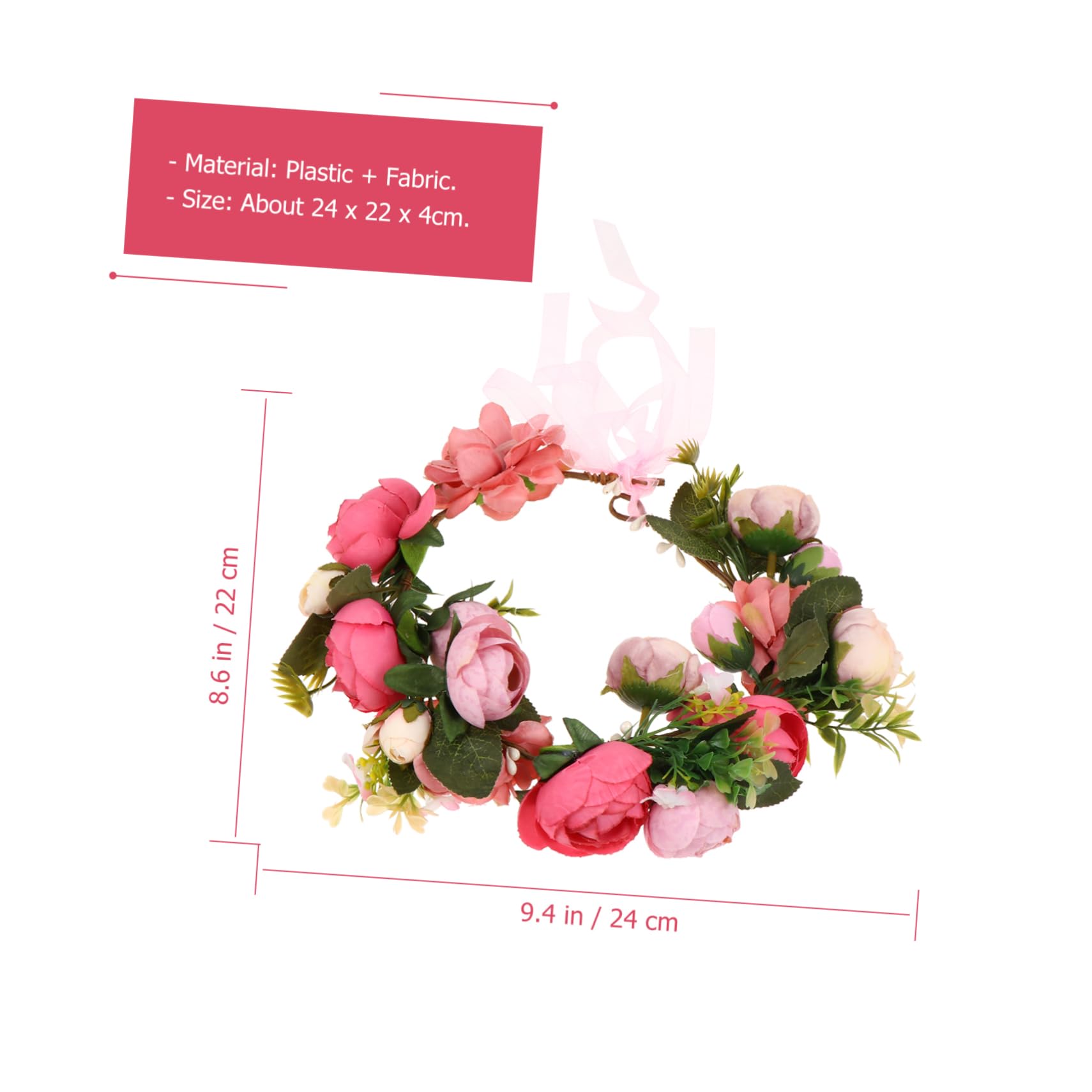 minkissy 3 piezas de de flores artificiales guirnalda floral encantadora diadema tocado simulada diadema guirnalda diadema guirnalda tocado accesorios para el cabello rosa