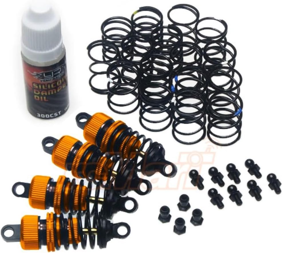 Yeah Racing Shock-Gear 55mm Damper Set for 1/10 RC Touring Car Orange #DSG-0055OR