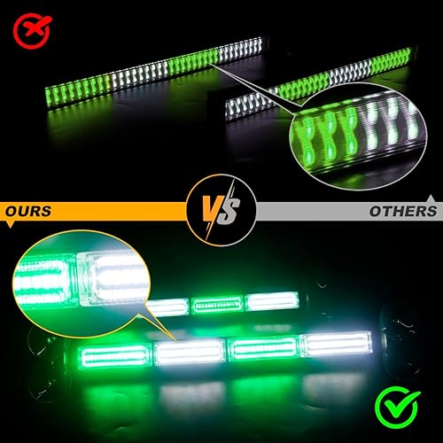 Miniatura 10 de LRTER Barra de luz 2 en 1 para asesor de tráfico, luz estroboscópica para parabrisas, visera estroboscópica de emergencia, luces intermitentes de