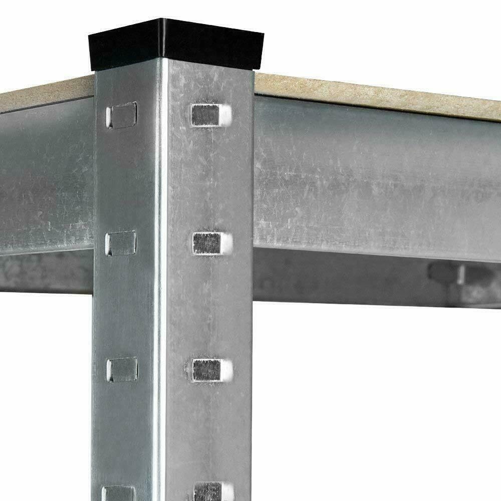 Megashopitalia Scaffale (2 pezzi) Mensola Scaffali Scaffalatura Metallo Zincato 5 Ripiani L90xP40xH180 cm Legno MAX 875KG (Argento)