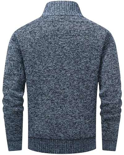 Image of VtuAOL Men's Cardigan Sweaters Casual Full Zip Sweaters Knitted Cardigan with Pockets