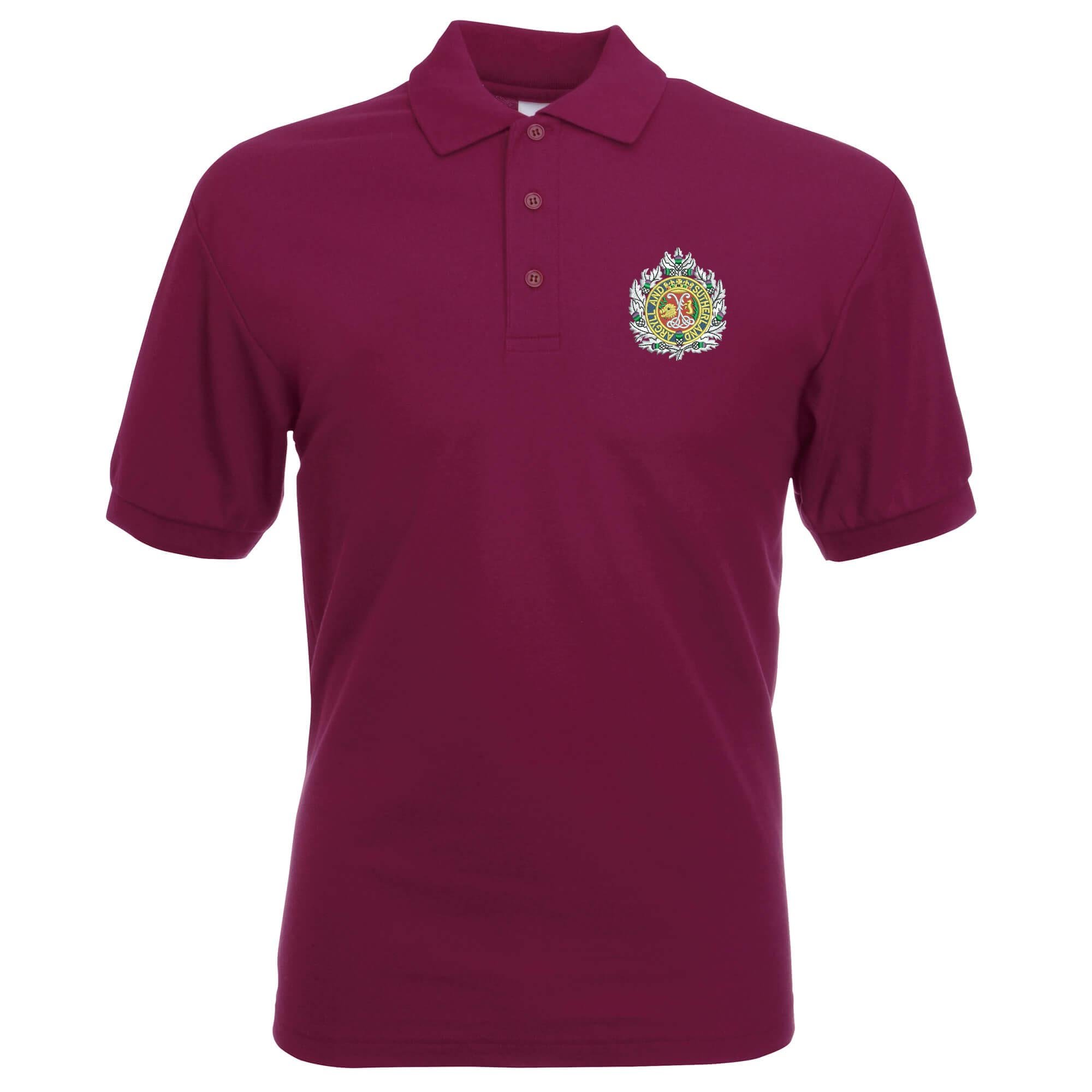 Pineapple Joe's Argyll and Sutherland Embroidered Polo - Burgundy - 2X Large