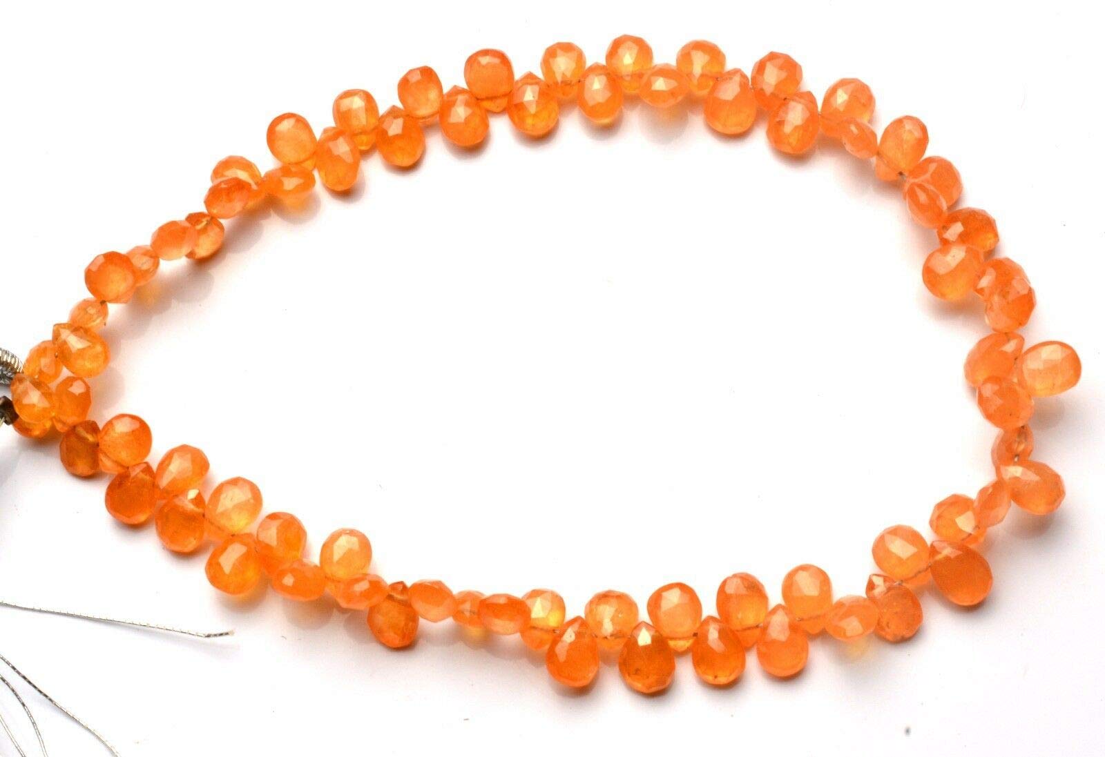 LKBEADSLKBEADS Unisex 8 Inch Spessartine Garnet 3X5-4X6mm Pear Shape Smooth Cut Stones for Jewellery Making, Beading & Craft Supplies (Multicolor) -4451