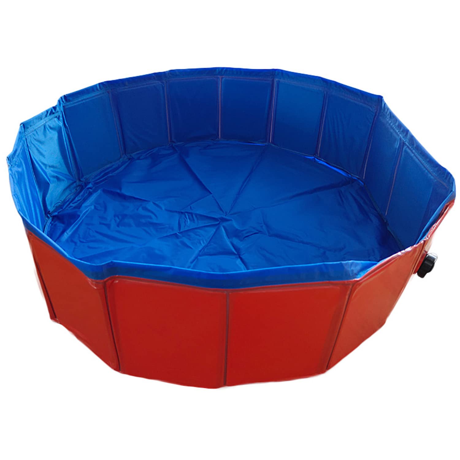 Baignoire pour Chien et Chat Piscine Pliable Portable pour Animal Compagnie Bassin Patageuoire en PVC Fond Antidérapant avec Vidange Latérale