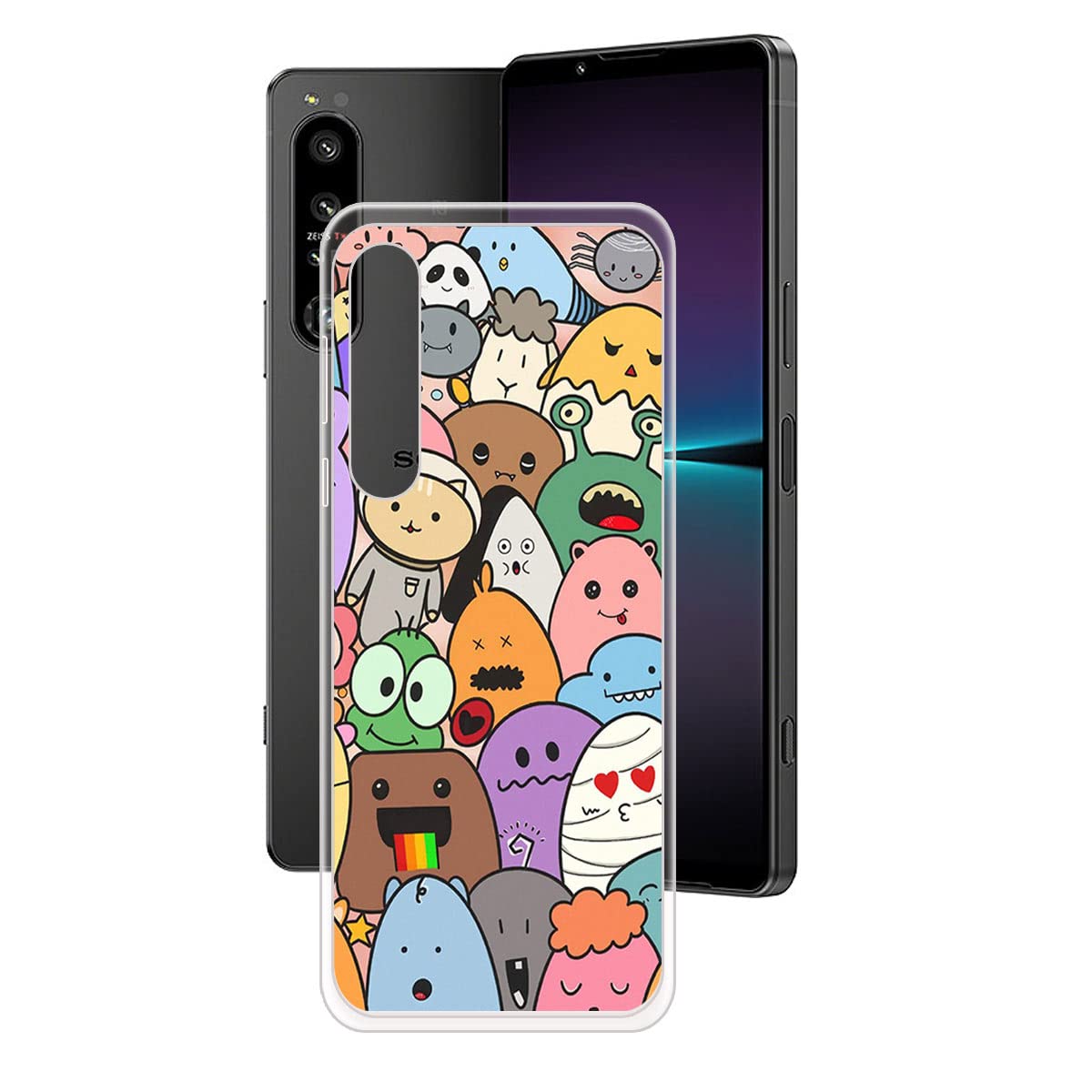 LCEHTOGYE Cover perSony Xperia 10 Vs + Pellicola Protettiva in Vetro Temperato,Custodie Morbido Silicone Case TPU Custodia perSony Xperia 10 Vs ( 6,1) - LLM42