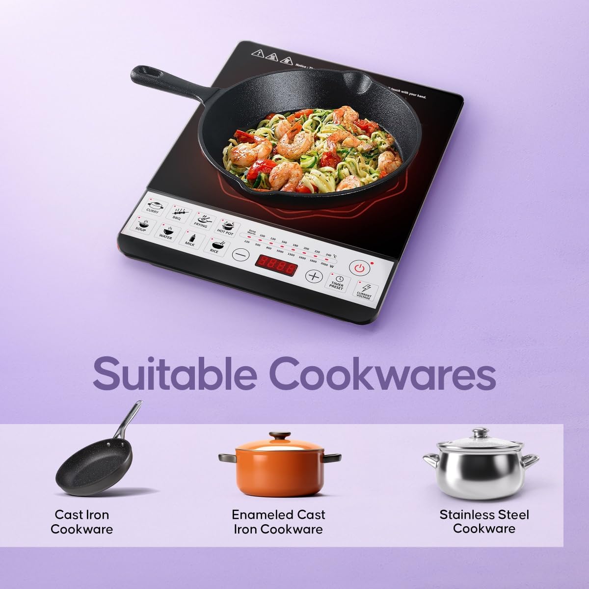 LONGWAY Cruiser IC 2000 Induction Cooktop - Black -7