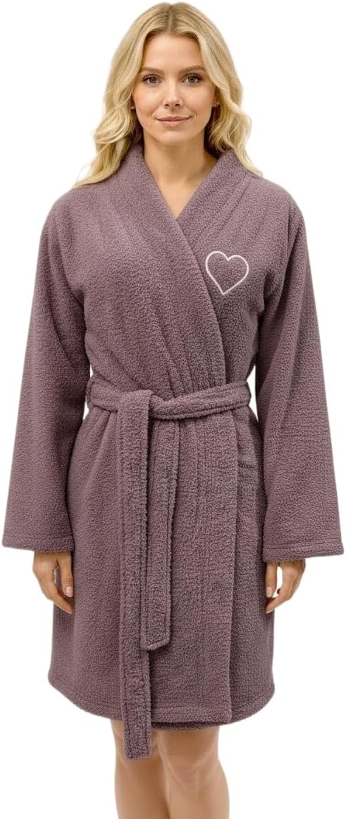 Lightweight Soft Terry Cloth Robes for Women after Shower, Short Cozy Bathrobe