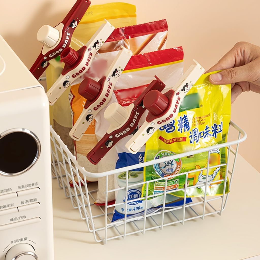 Premium Snacks Spices Sealing Clip with Pour Spout For Kitchen Food Bag Storage image 2