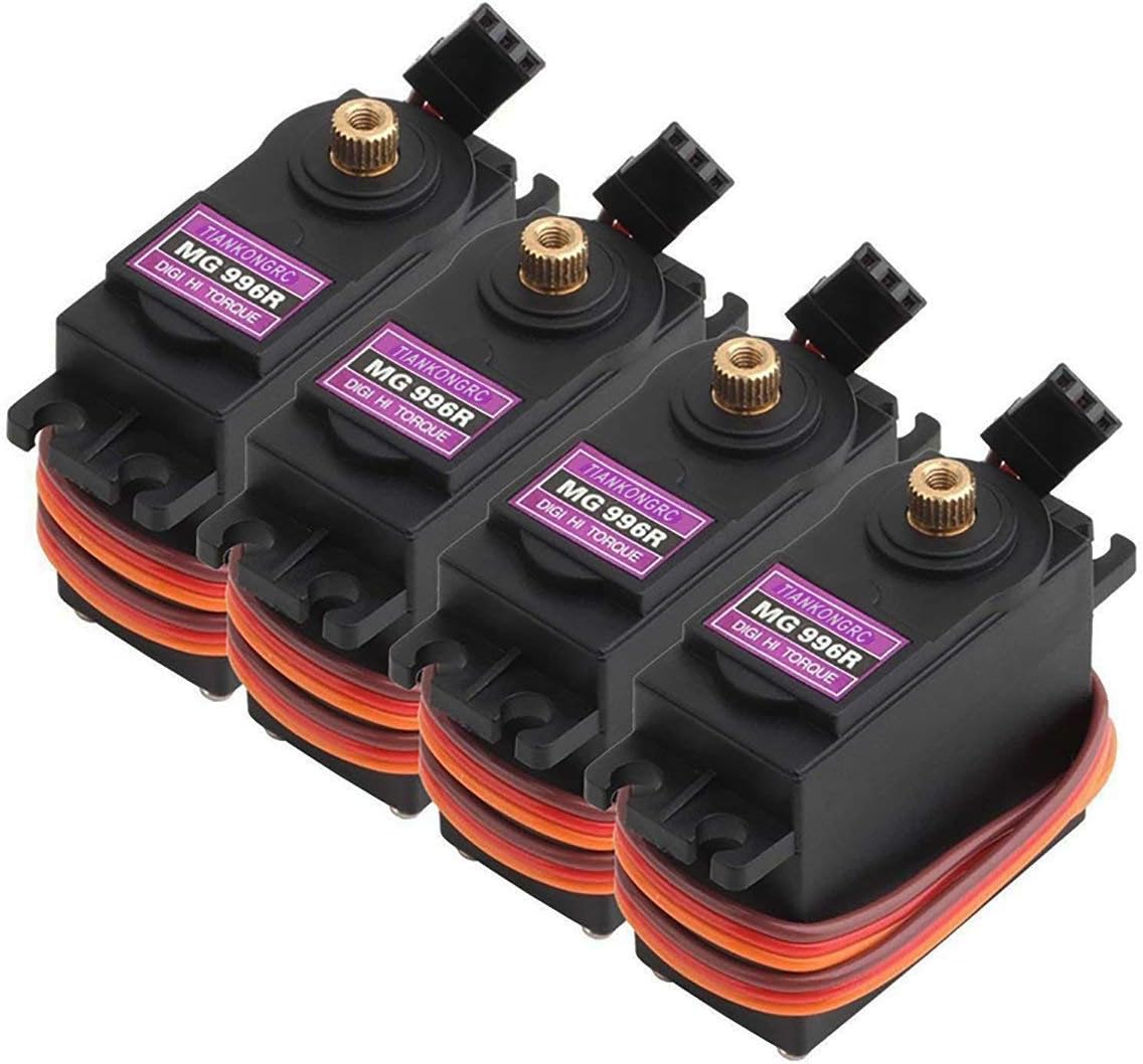 Deegoo [4-Pack] MG996R 55g Metal Gear Torque Digital Servo Motor for Futaba JR RC Helicopter Car Boat Robot