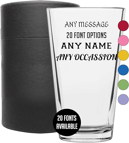 Vaso de cerveza personalizado impreso de 16 onzas Regalos de Navidad personalizados para hombres, papá bebiendo gafas de cumpleaños, regalos para