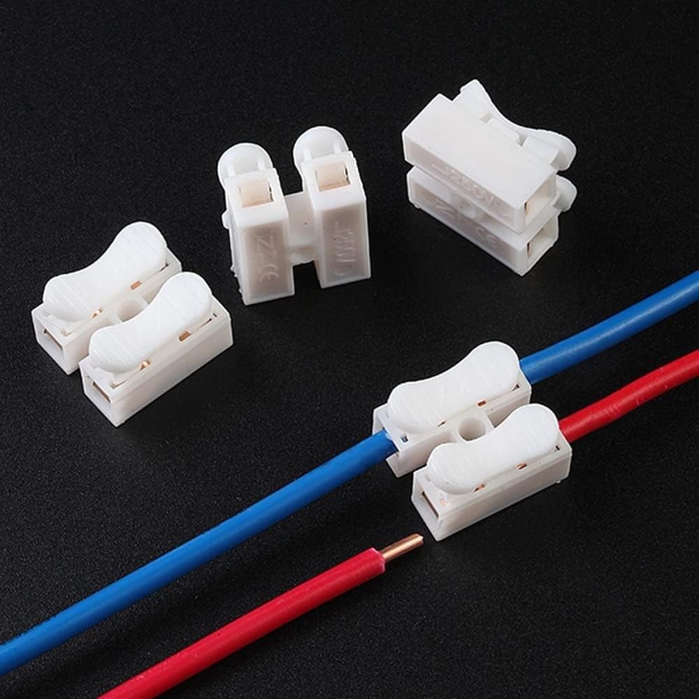 100pcs Cable Connectors 2 Pins Electrical Push Type Cable Connectors Quick Splice Lock Wire Terminal 220V 10A-image-26