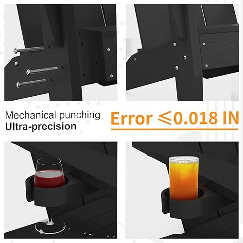 Miniatura 7 de MXIMU Silla Adirondack moderna resistente a la intemperie con portavasos, sillas de gran tamaño para hogueras Adorondic de plástico al aire libre