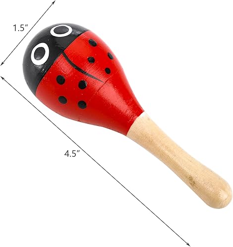 Miniatura 3 de Hedume Paquete de 20 mini maracas de madera para festivales, sonajeros para bebés, coctelera de huevos, martillo de arena de juguete para recuerdos