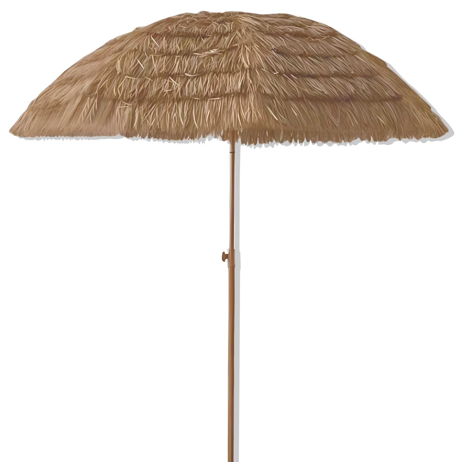 LRZPTDYU Sun Protection Outdoor Patio Umbrella, 8ft Straw Adjustable Tilt, 6.5ft Hawaiian Style Parasol for Beach, Garden, Tiki Bar, Yard