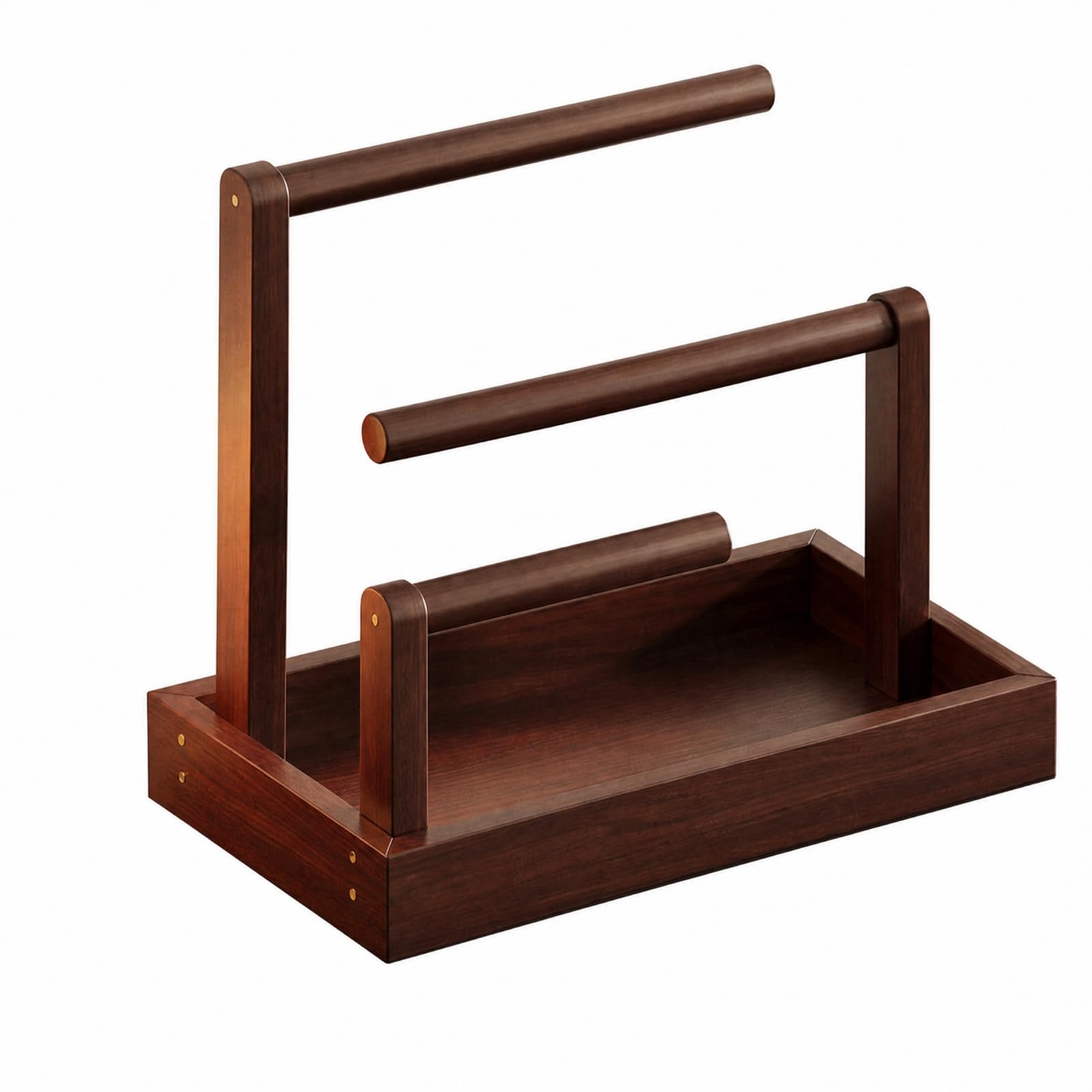 Expositor Joyas con Barras Colgadoras Morno Organizador Joyas Mesa Compacto Expositor Joyería Mesa para Tocador, Dormitorio, Marrón Oscuro