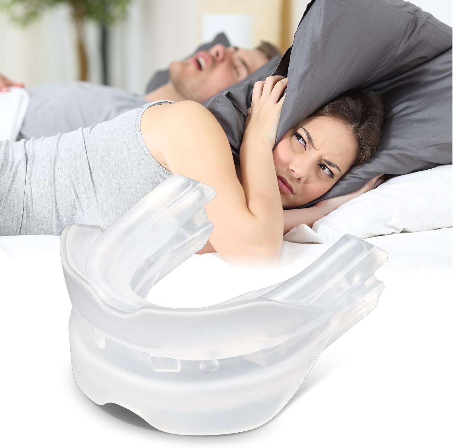 Mouth Guard for Clenching Teeth at Night Upgraded Grinding Professional Mouth Guard for Grinding Teeth Stops Bruxism and Teeth Clenching Adjustable with Hygiene Case-5652