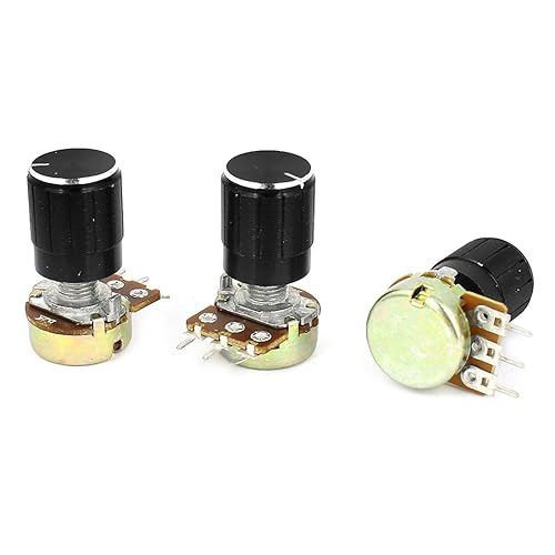 uxcell a15011600ux0229 Potenciómetro rotatorio lineal cónico de 3 piezas 2K Ohm, olla B2K de 2 KB