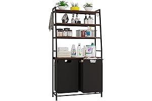 4-Tier Laundry Hamper with Removable Bags, Ladder Shelves, Ideal for Laundry Rooms, Bathrooms, and Bedrooms