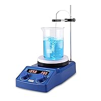 Vista 8 de FOUR E'S SCIENTIFIC Placa caliente con agitador magnético de 5 pulgadas, temperatura máxima 280℃/536°F Capacidad máxima de agitación 5L