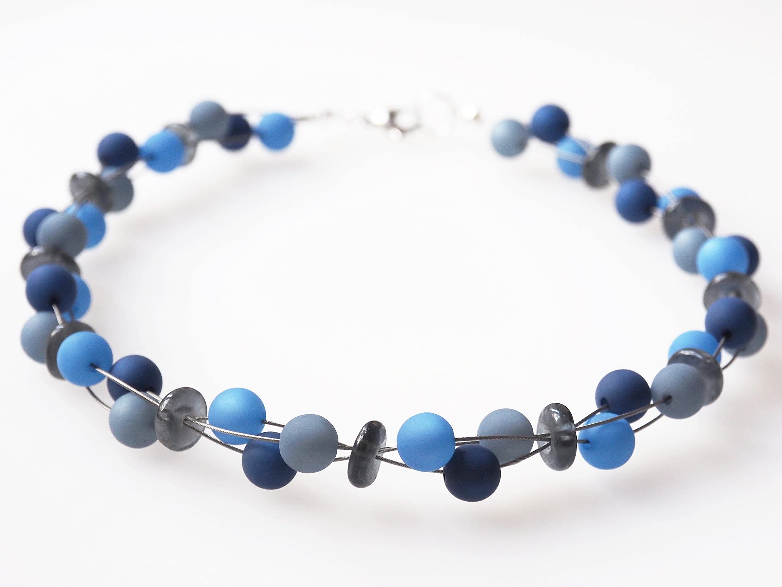 Polariskette blau capri grau Kette graublau