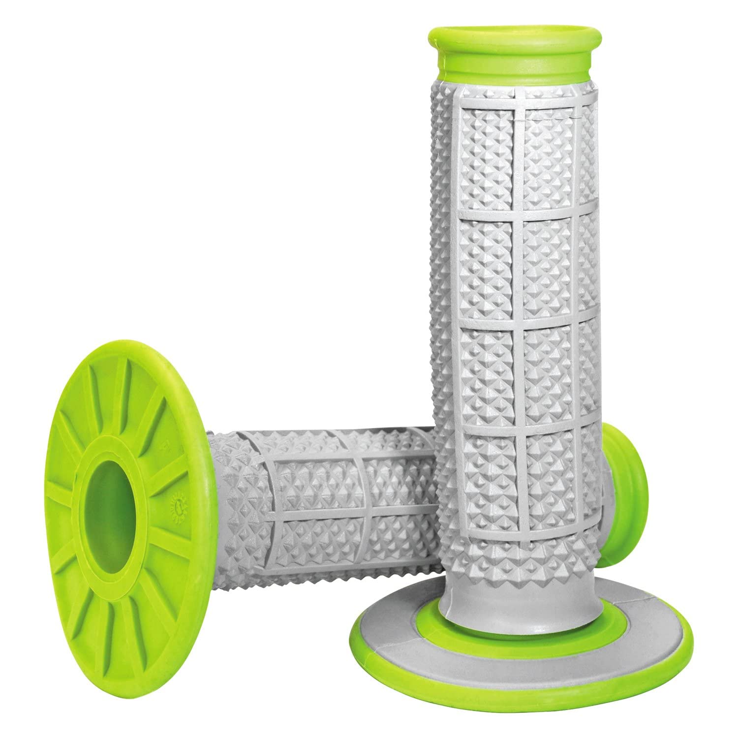 Renthal G193 Tapered/Half Waffle, Grey/Green, Dual Compound MX/Enduro Grips