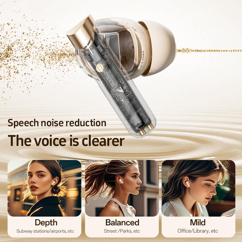 Image of AI Real-Time Translation Earbuds,Wireless Earbuds,144 Languages Ear Buds,Two-Way Translator Earbuds, Bluetooth AI Translation Earbuds,HD Sound Translating Earbuds for Travel, Business (Milky White)
