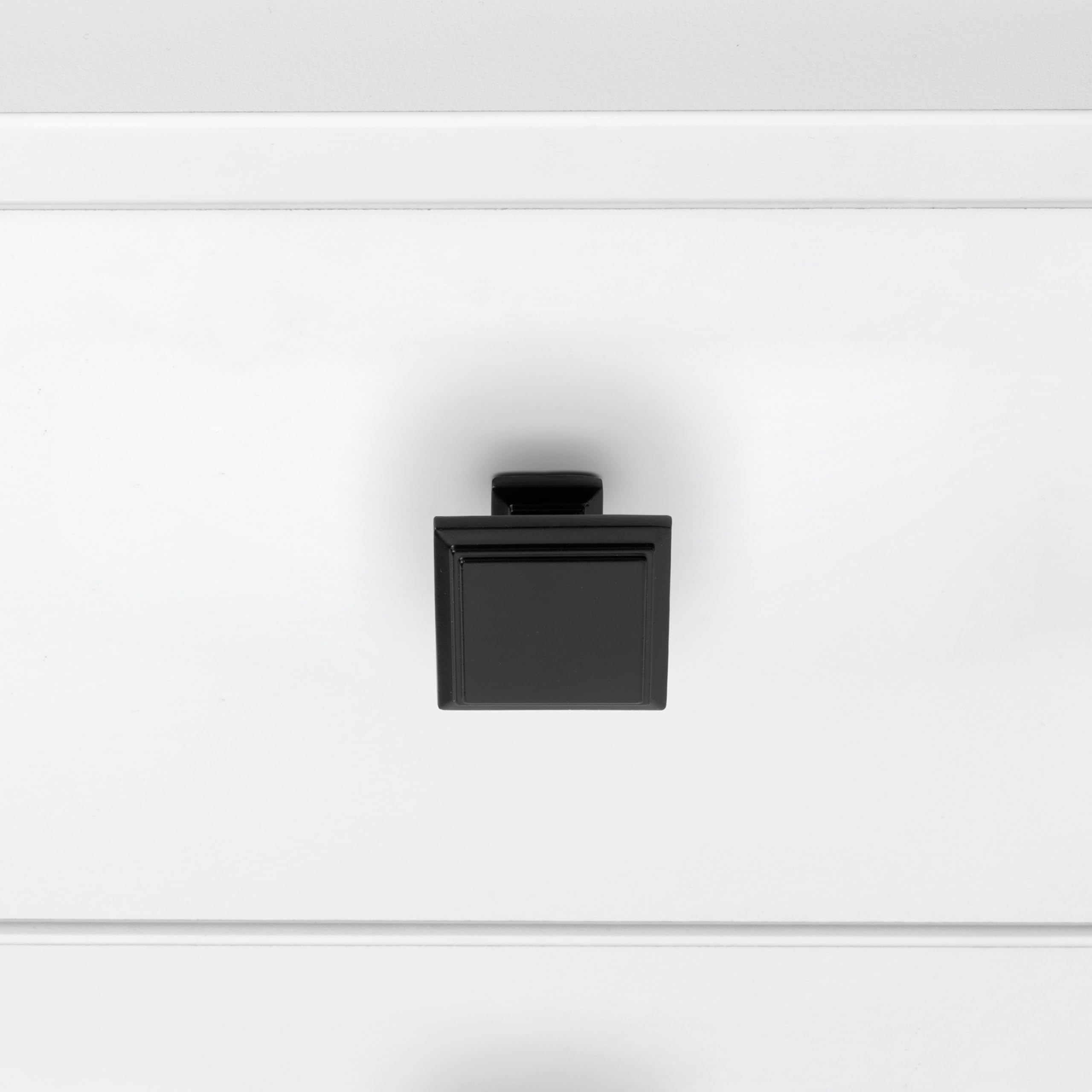 Emuca - Lot de 10 Furniture knobs, 31.5x31.5mm, Zamak, Black Painted - Image 2
