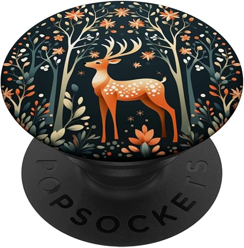 Ilustración de un reno de Navidad en estilo sueco PopSockets Standard PopGrip