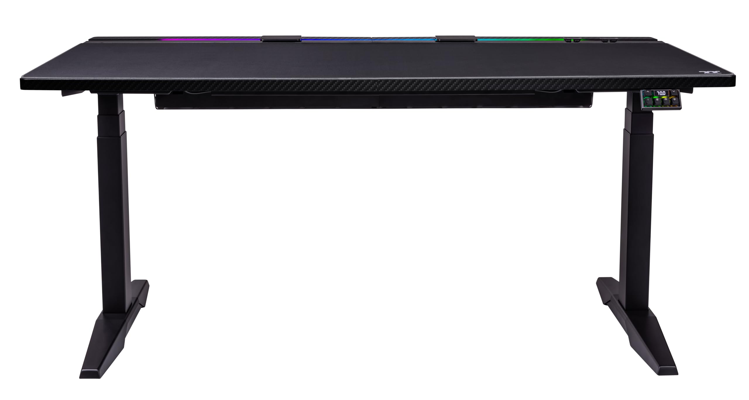 Thermaltake G700 Gaming Desk | RGB‑Gaming‑Schreibtisch | Kabelmanagement | Carbon‑Oberfläche | Headset‑Halter | Monitor‑Support | Stabiler Stahlrahmen | Black