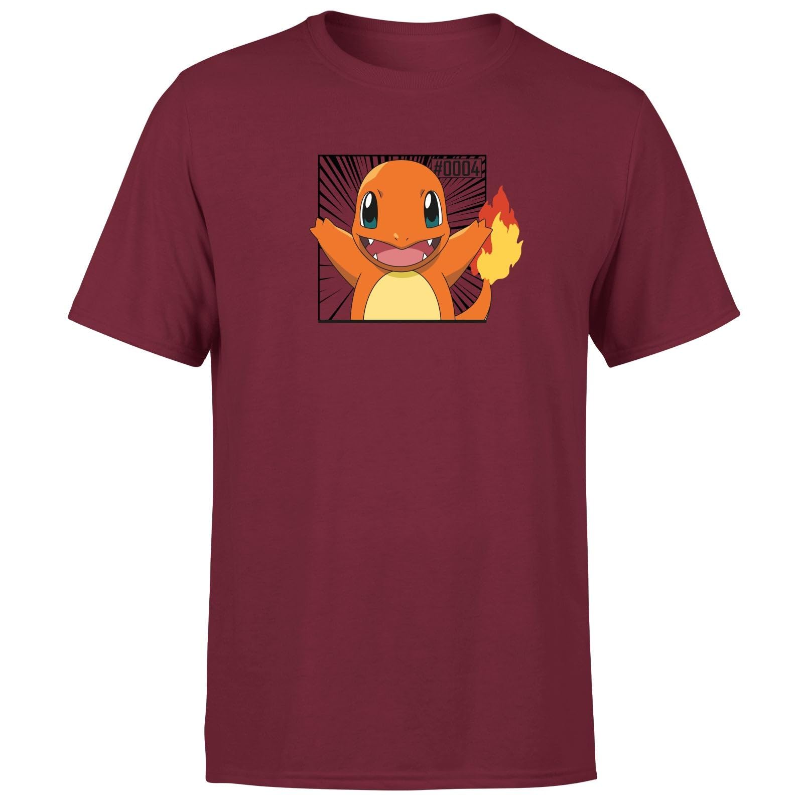 Zavvi Unisex Multi Pokémon Pokédex Charmander #0004 Men's T-Shirt - Burgundy Xxl