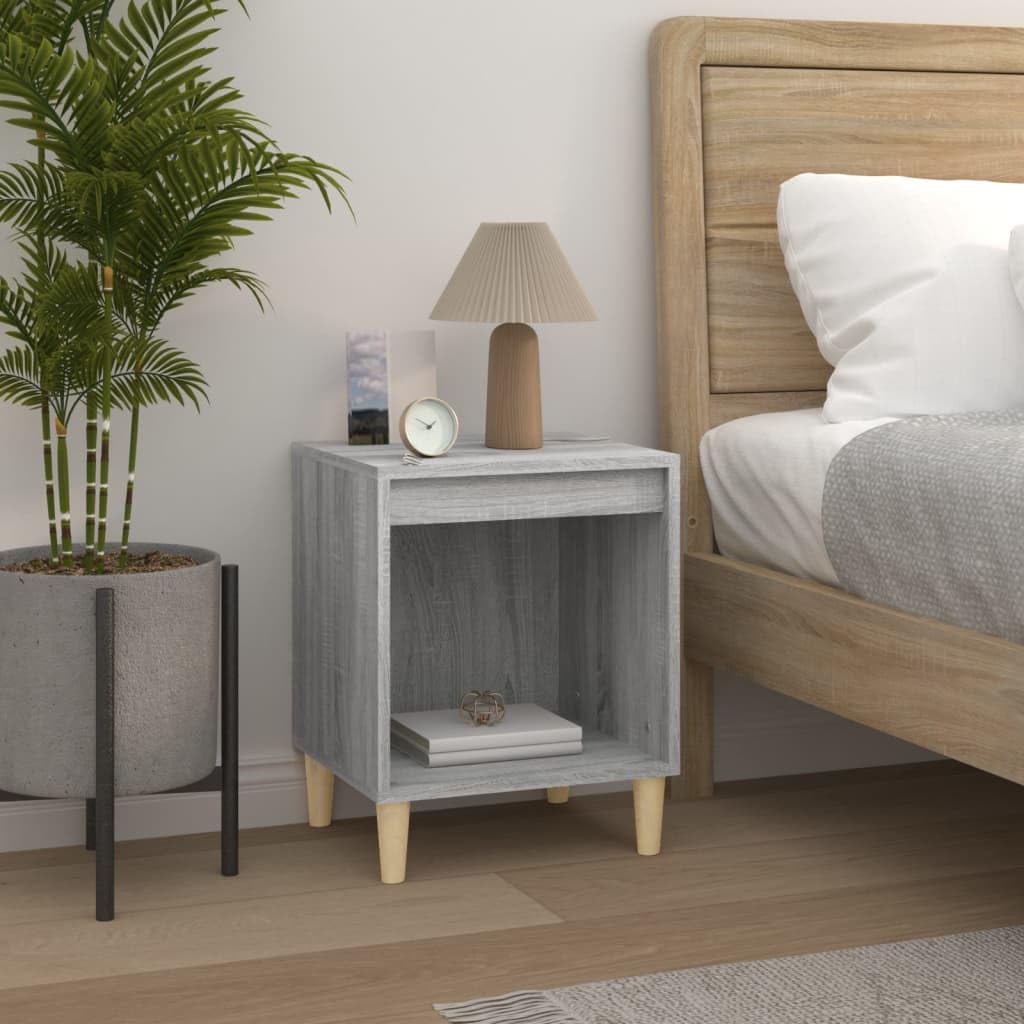 Table de chevet pour chambre ou salon contemporain meuble de rangement gris Sonoma