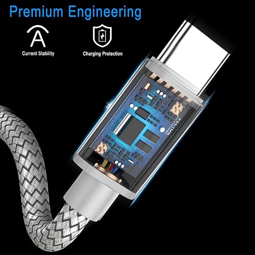 Miniatura 4 de Basesailor Paquete de 2 cables de carga USB tipo C de 3.3 pies, cable de carga de coche para iPhone 15 Pro Max Plus 2023, Samsung Galaxy S10 S10E