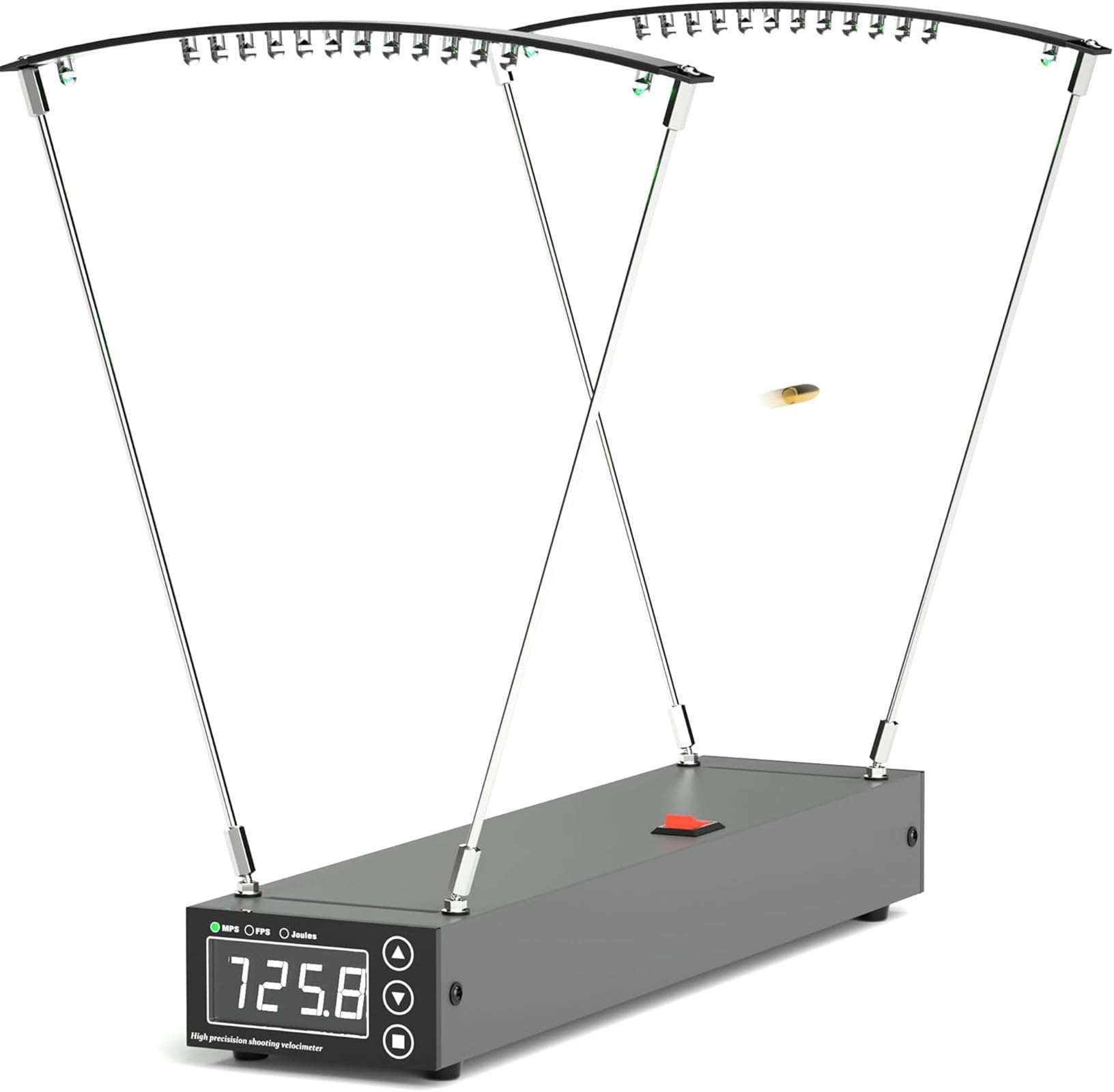 Ballistic Precision Chronograph, Slingshot Bullet Bow Velocity Speed Tester with FPS/MPS Joules Readings, Table Tennis Badminton Arrow Speed Tester