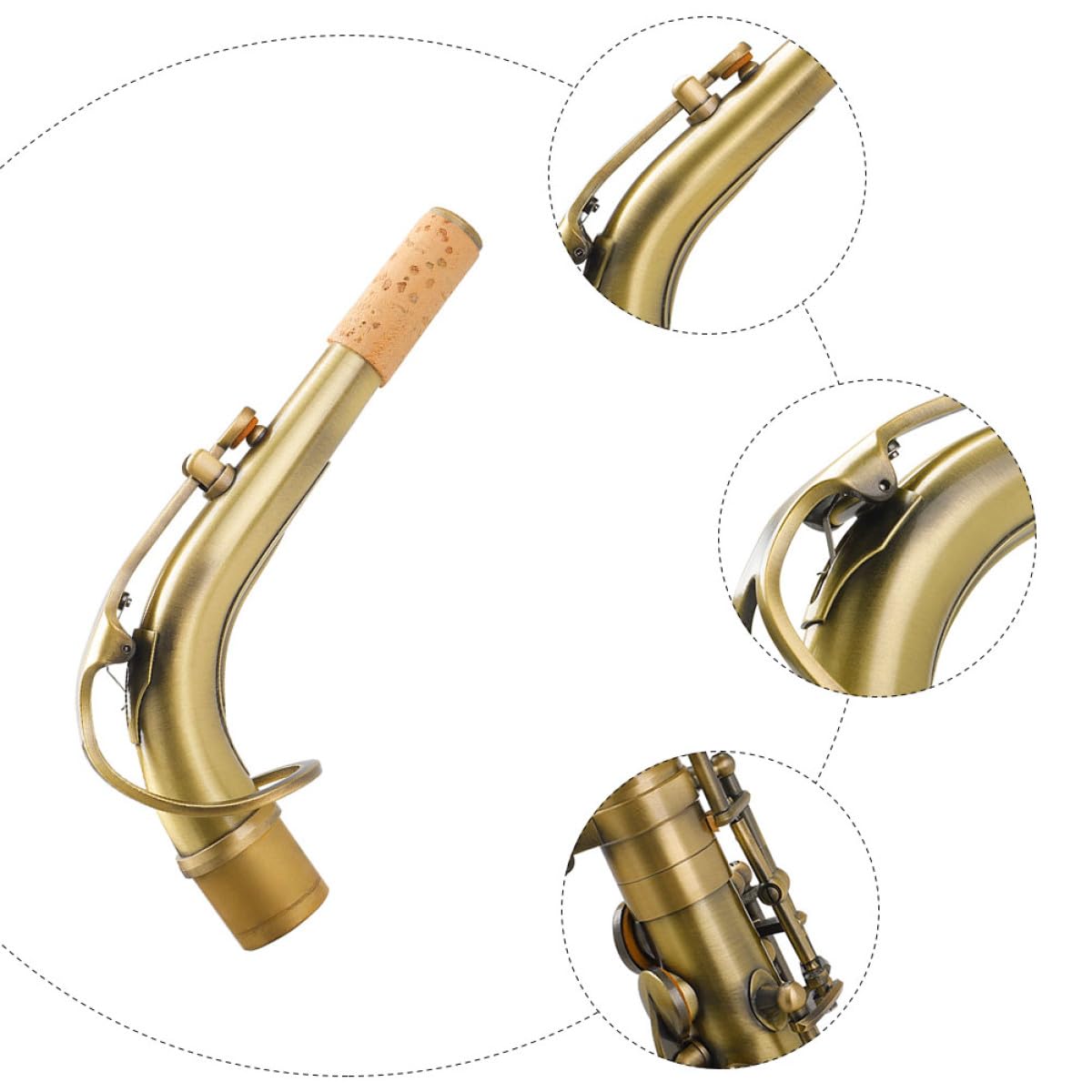 Saxophon Biegungshals aus Messing 24,5mm Durchmesser Antik für Altsaxophon mit Transparentem Klang und Praktischem Design im Musikstudio Zubehör