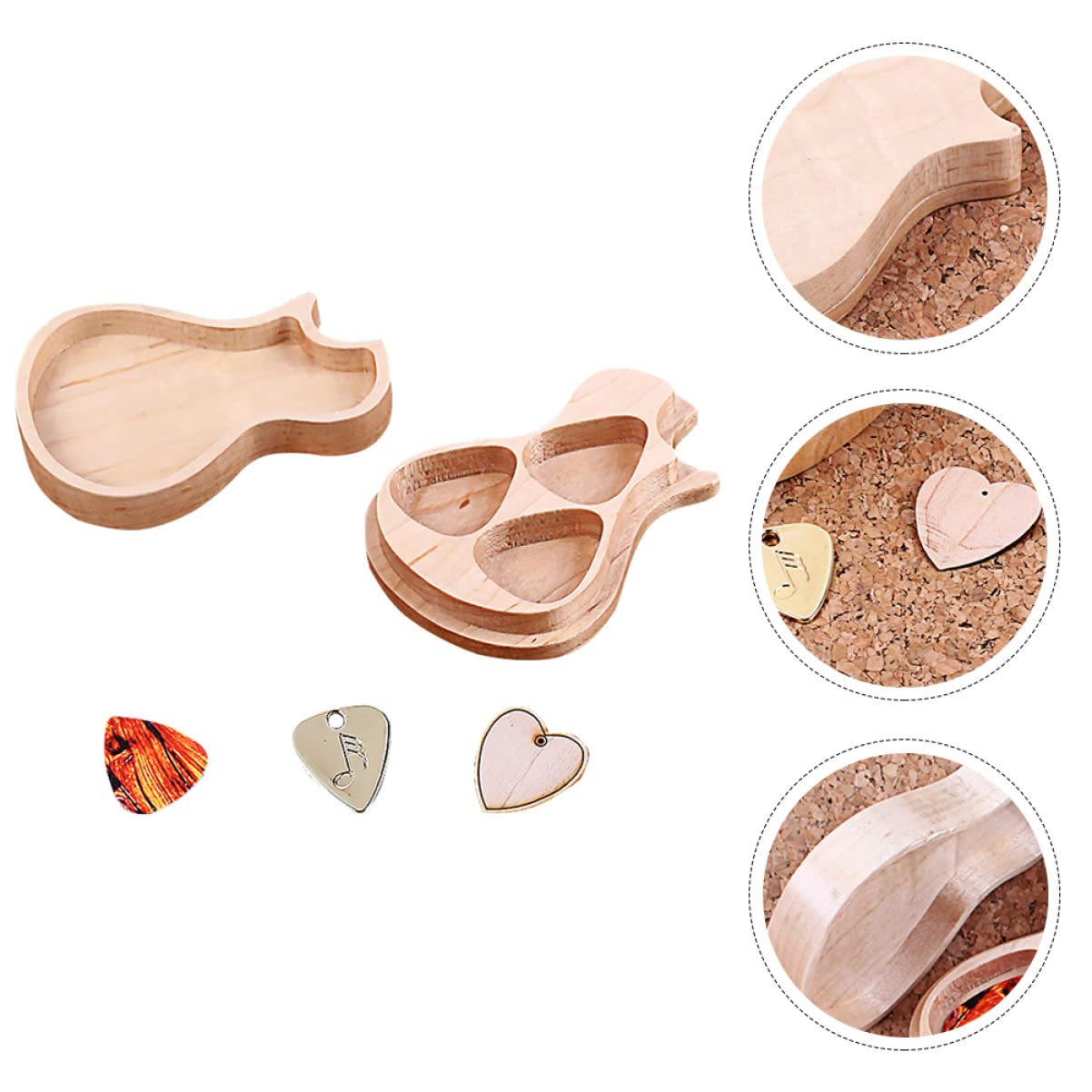 Toyvian 3sätze Plectrum Box Mit Gitarren-Picks Aufbewahrungslösung Für Musiker Gitarristen Und Musikliebhaber Hergestellt Einzigartigem Ahornholz Für Gitarrenarten