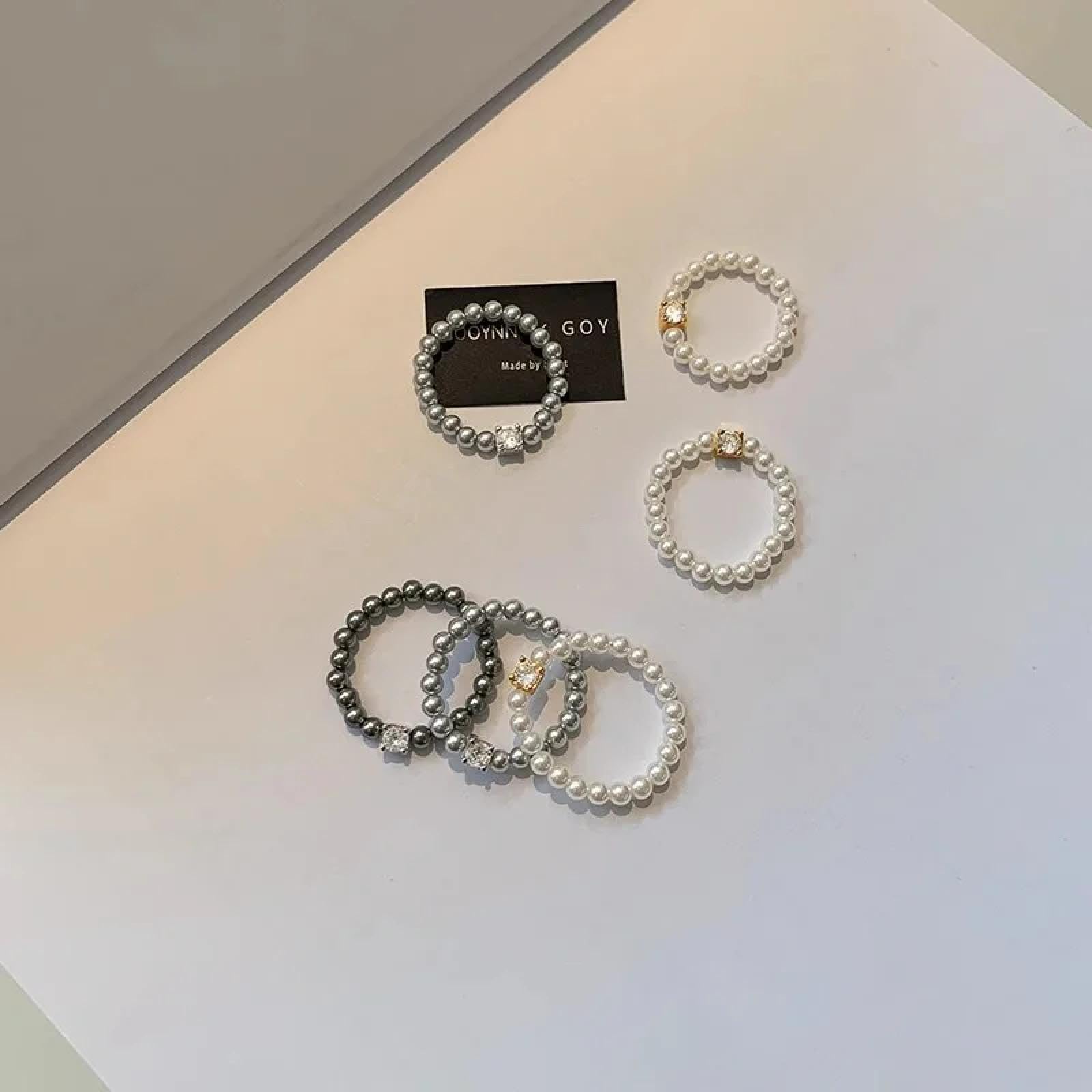 Ring Ringe Damen Bijouterie Herren Mode Süße Reis Korn Perle Zirkon Ring Für Frauen Nische Vintage Einfache Exquisite Schmuck Zubehör Für Mädchen