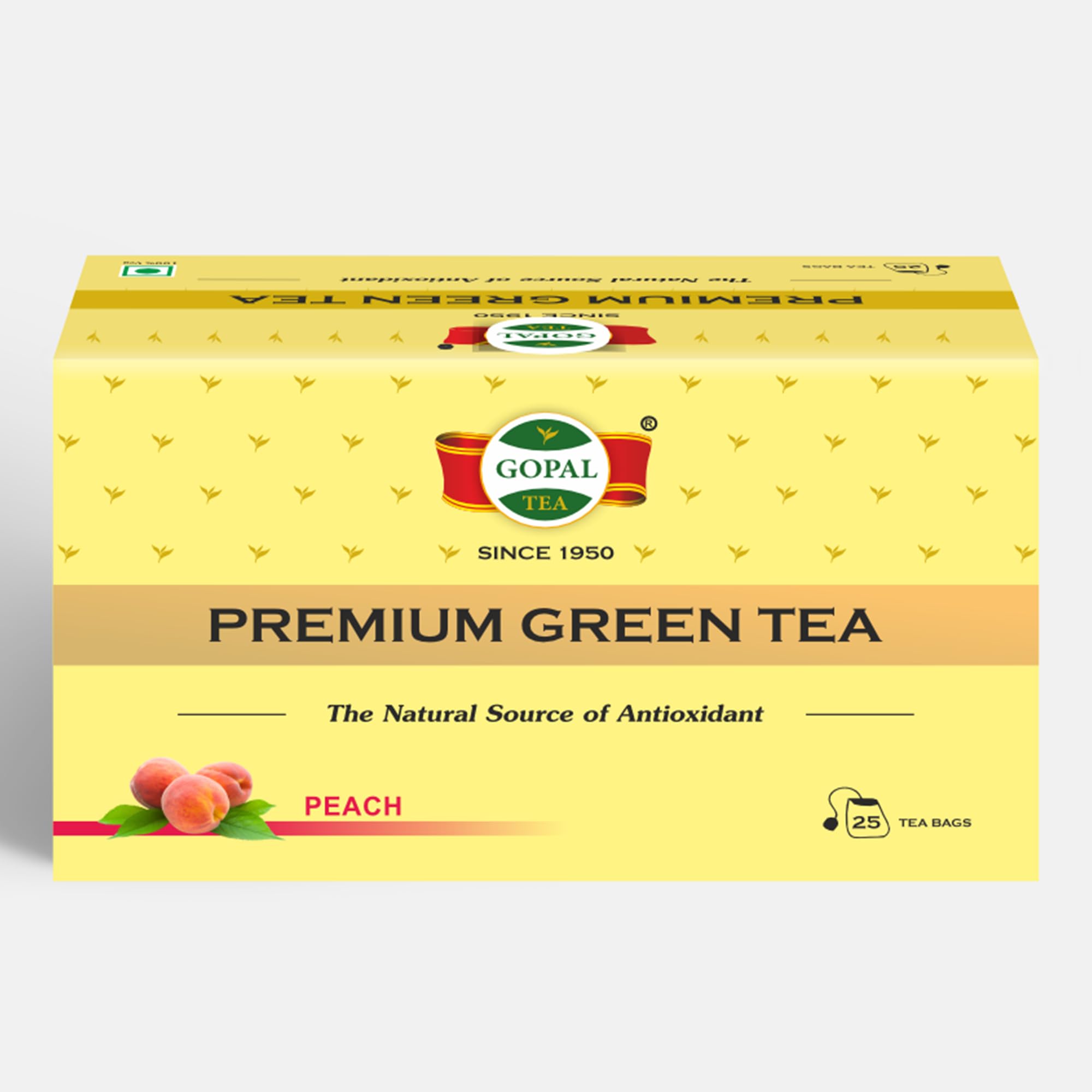 Gopal Tea Peach Flavoured Green Tea, Pack of 25 Tea Bags (2 gm Each), With All Natural Peach Flavor, Antioxidant Rich, Refreshing, Healthy, Fruity, Green Tea (B0727RGN5C) Amazon Price History, Amazon Price Tracker