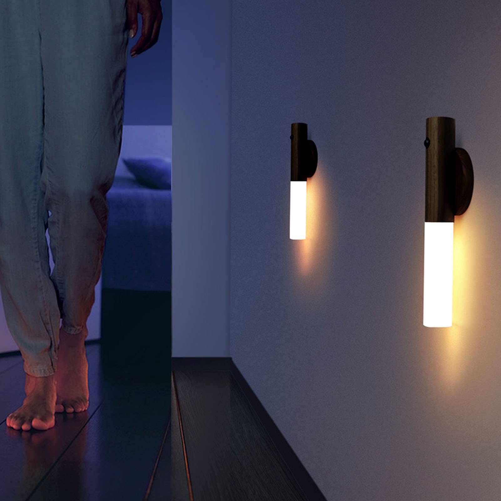 Tbest Lumière LED Veilleuse à Induction LED Lampe Rechargeable à
