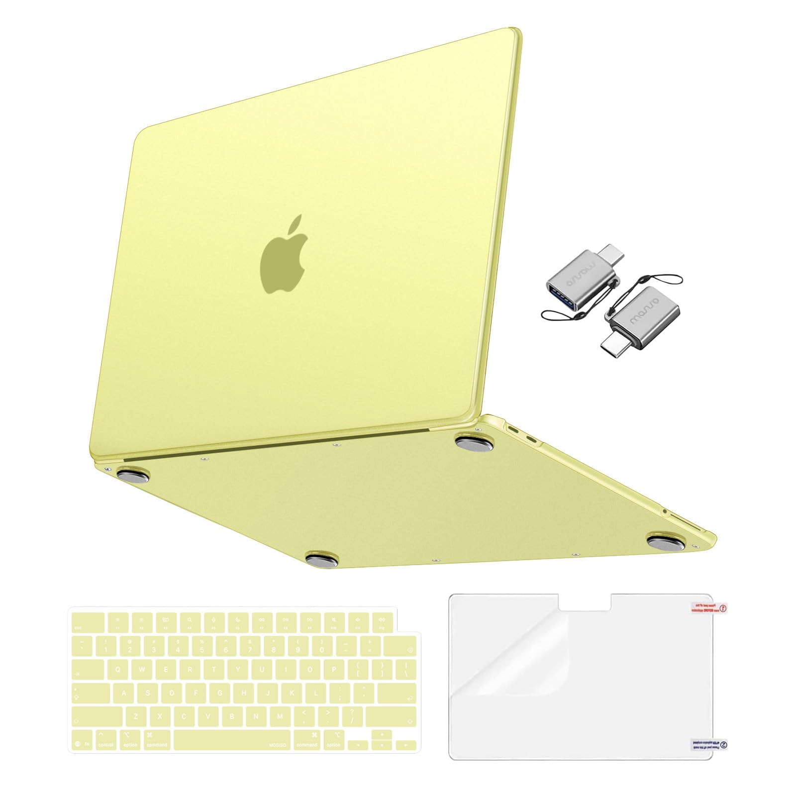 MOSISO Compatible with MacBook Neo Case 13 inch 2026 A3404 A18 Pro Chip | 4 in 1 Kit Ultra-Thin Exact-Fit Scratches&Fingerprints Resistant Protective Hard Shell Matte Case Cover, Citrus Clear