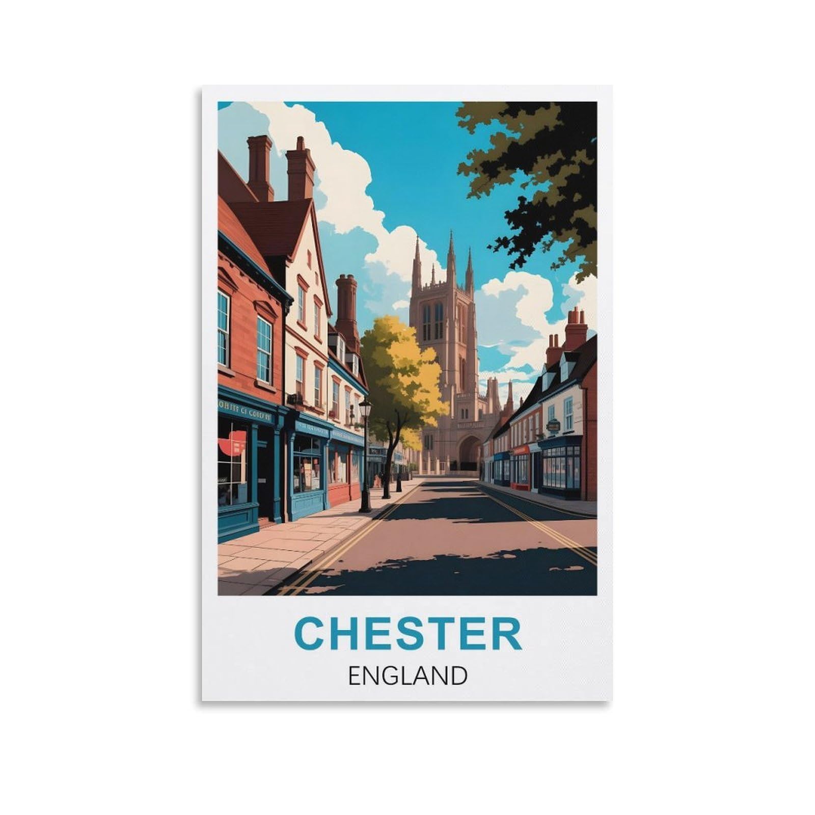 EZMLFA 5D Diamond Painting Kits,Chester England Diamond Art Kits Adults, Create Your Own Diamond Painting Full Drill Gifts for Home Decor 30x40cm