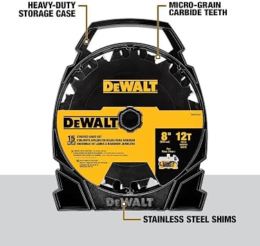 DEWALT Stacked Dado Saw Blade 8 Inch 12 Tooth (DW812DADO)